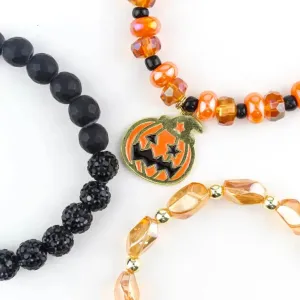 Erimish Jack O Lantern Halloween stackable bracelets