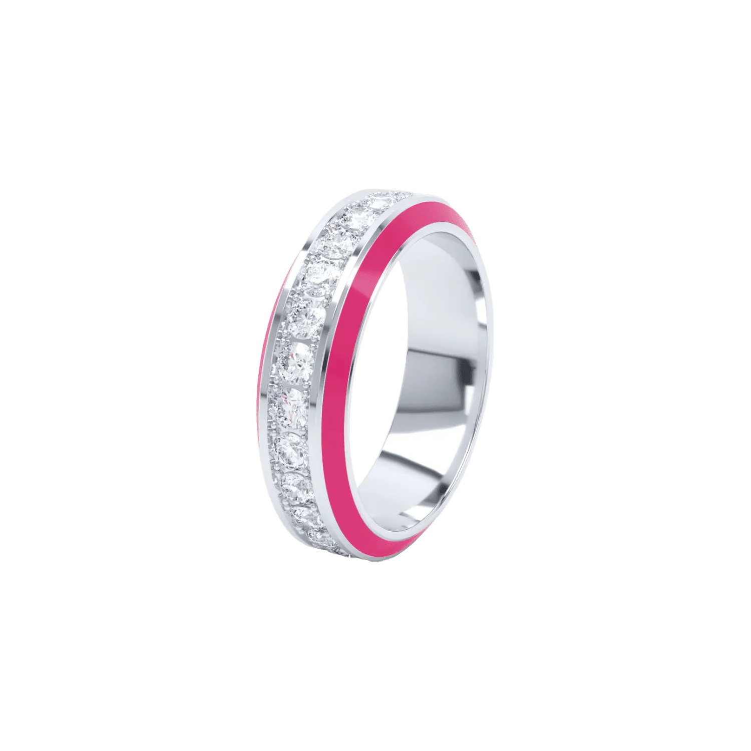 Eternity pink enamel 6mm ring