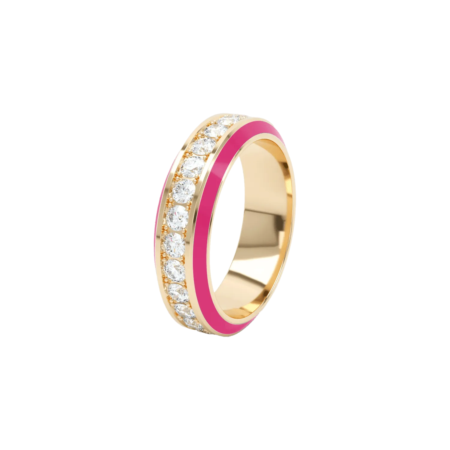 Eternity pink enamel 6mm ring