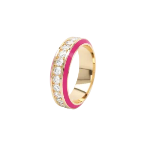 Eternity pink enamel 6mm ring