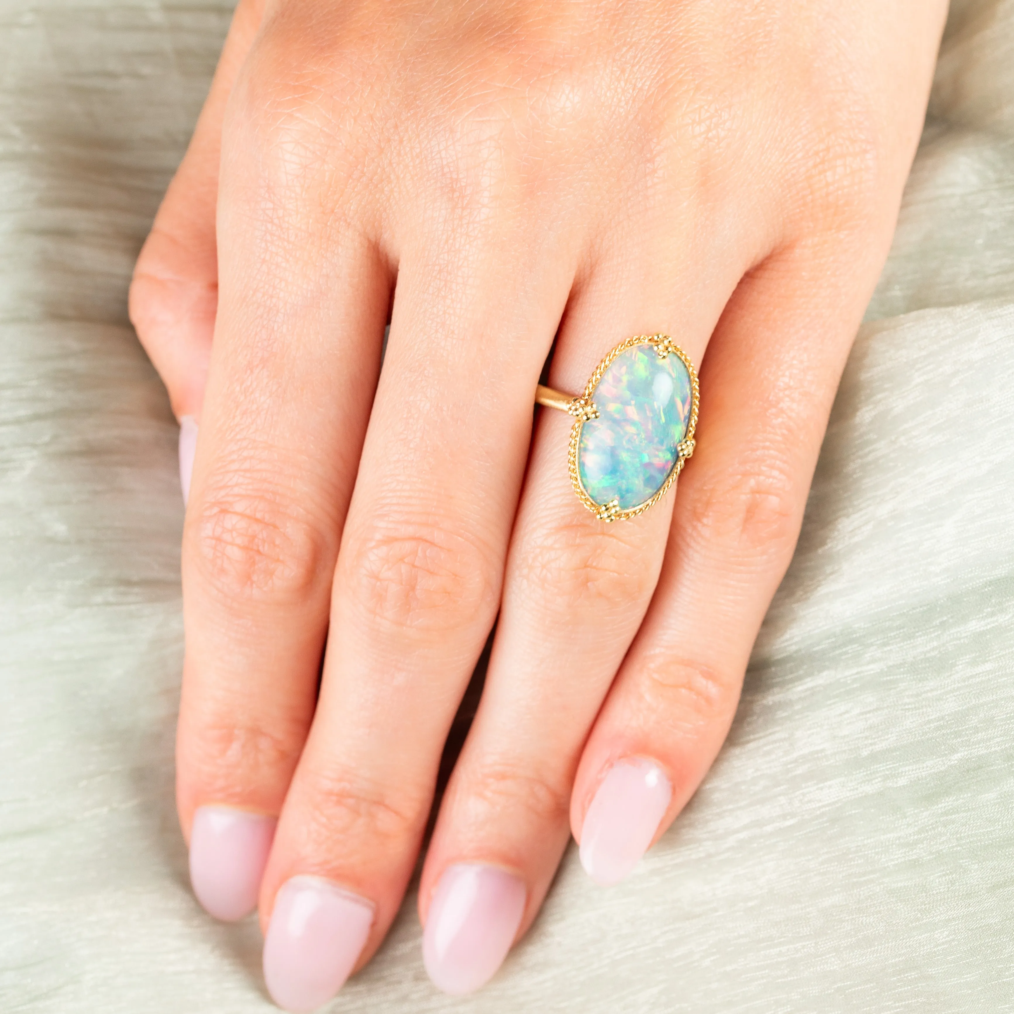 Ethiopian Opal Mirror Ring