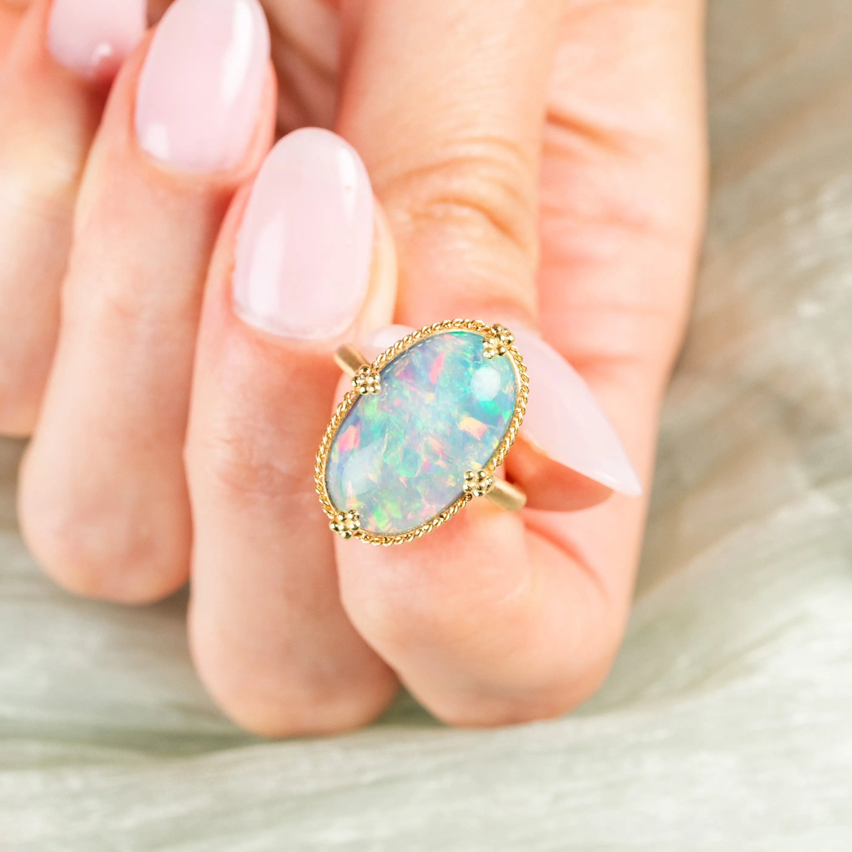 Ethiopian Opal Mirror Ring