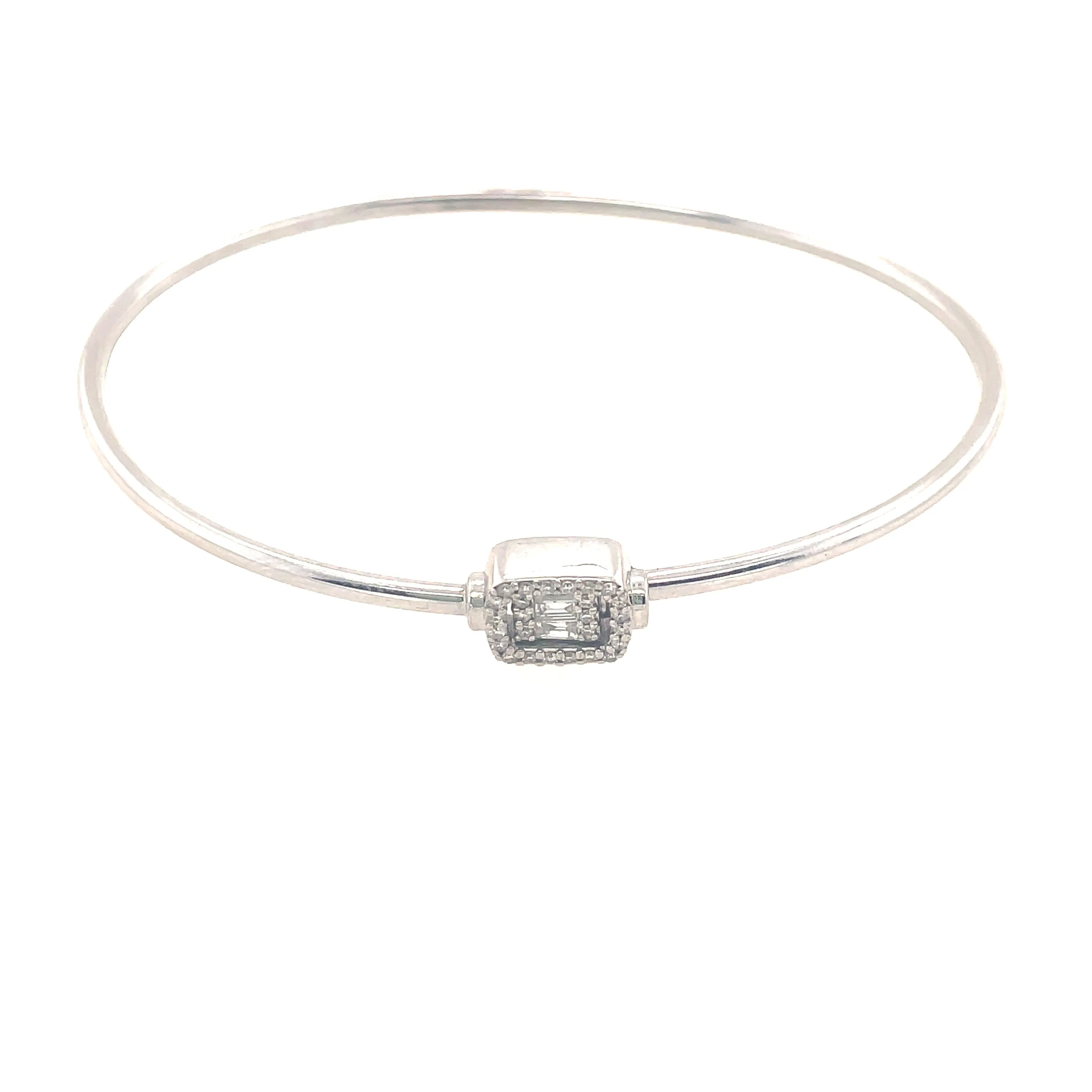 Flexible Baguette Diamond Bangle Bracelet