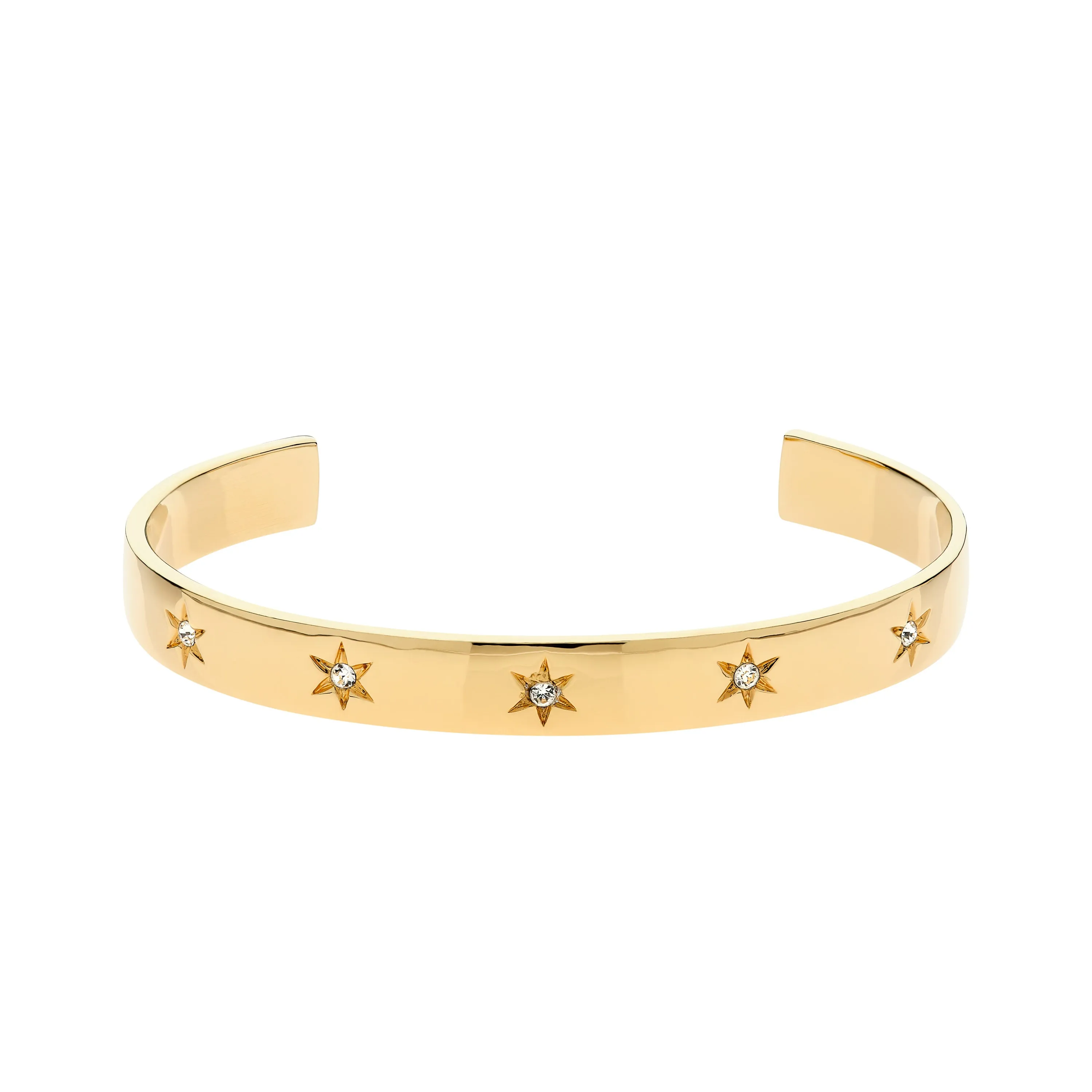 Gold & Crystal Star Cuff