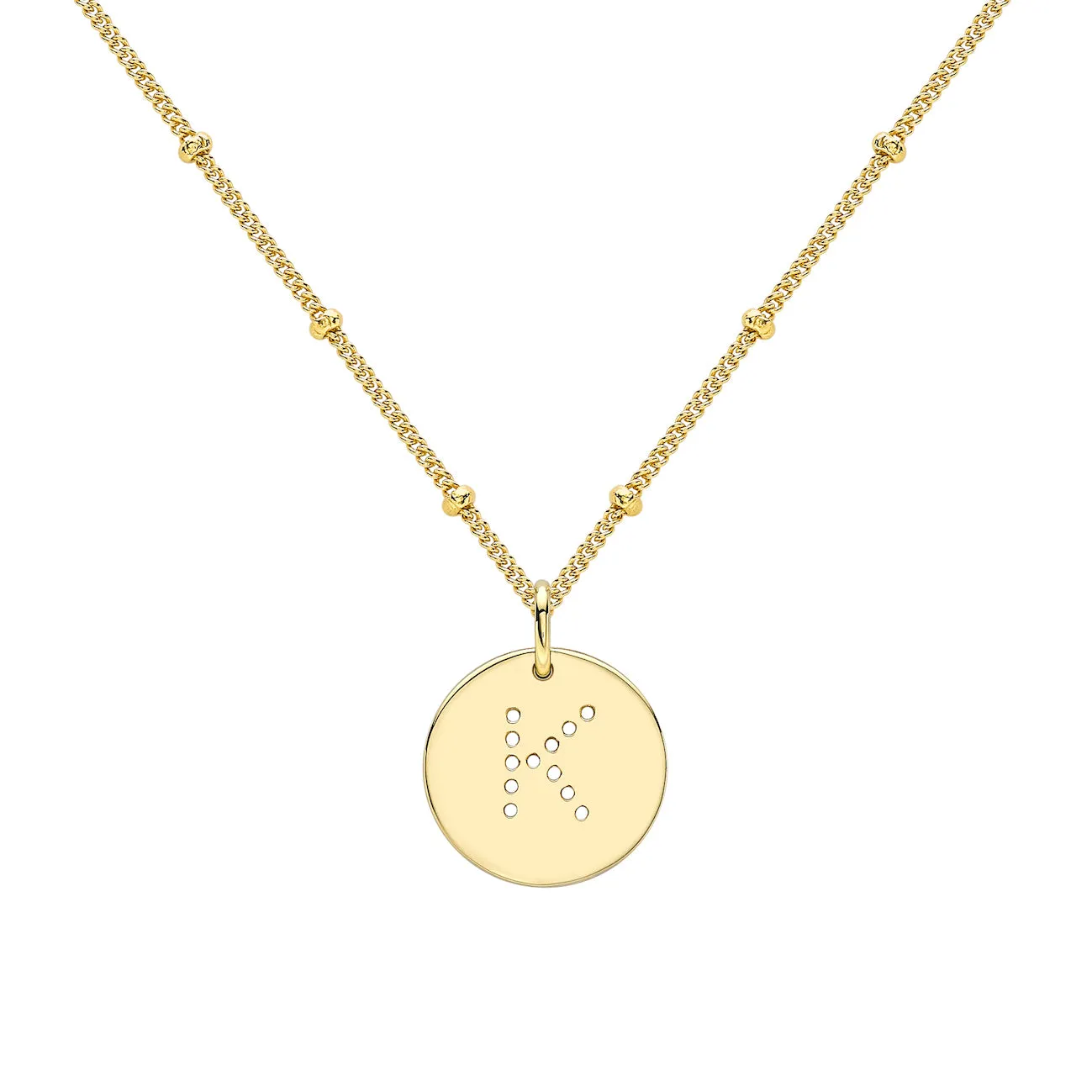 Gold Vermeil Alphabet K Necklace