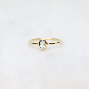 Gold Vermeil Oval Bezel Set Aquamarine Ring