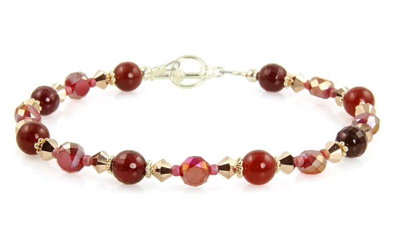 Golden Red Jade Gemstone Bracelet