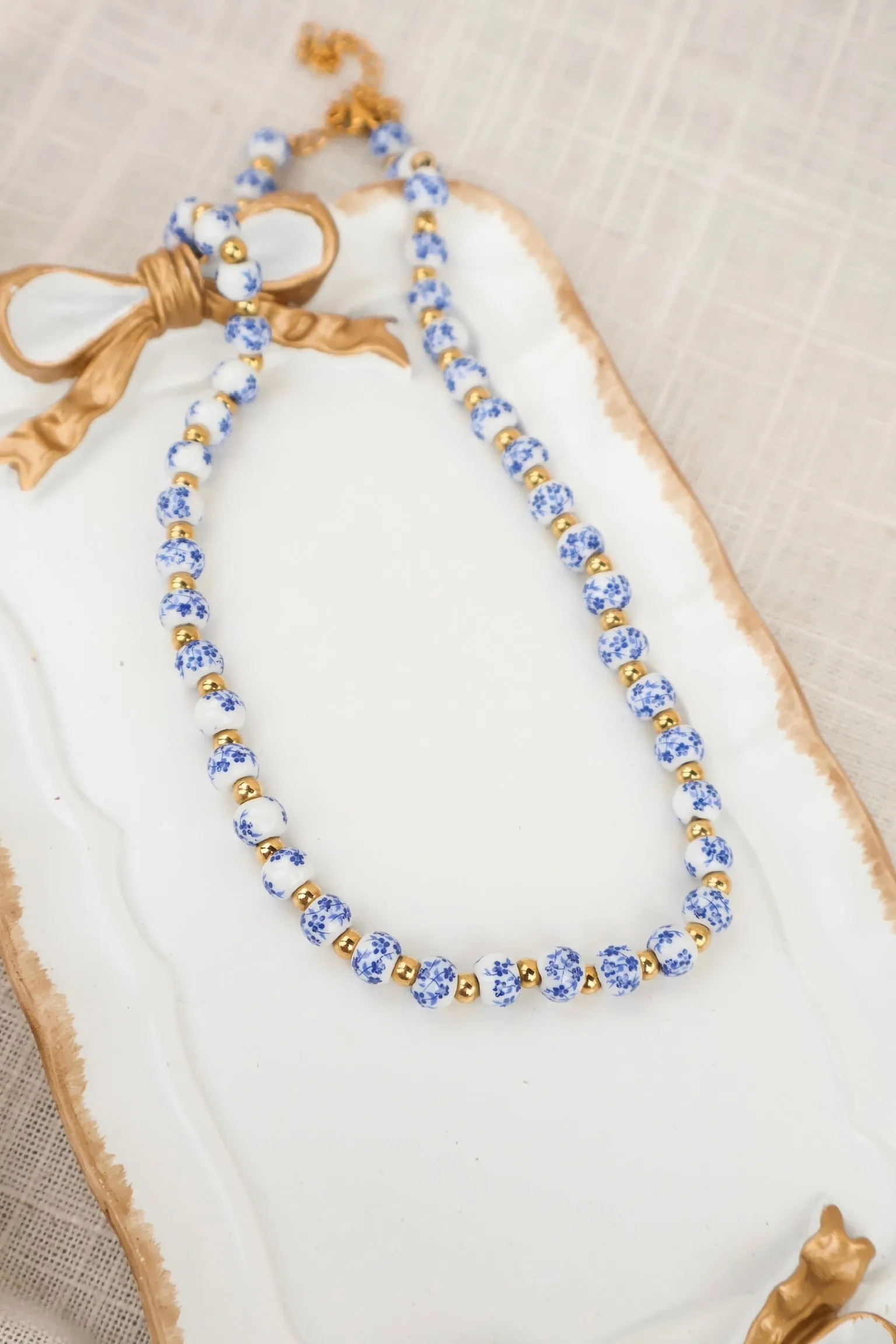 Greece Blue Bead Necklace