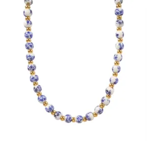 Greece Blue Bead Necklace