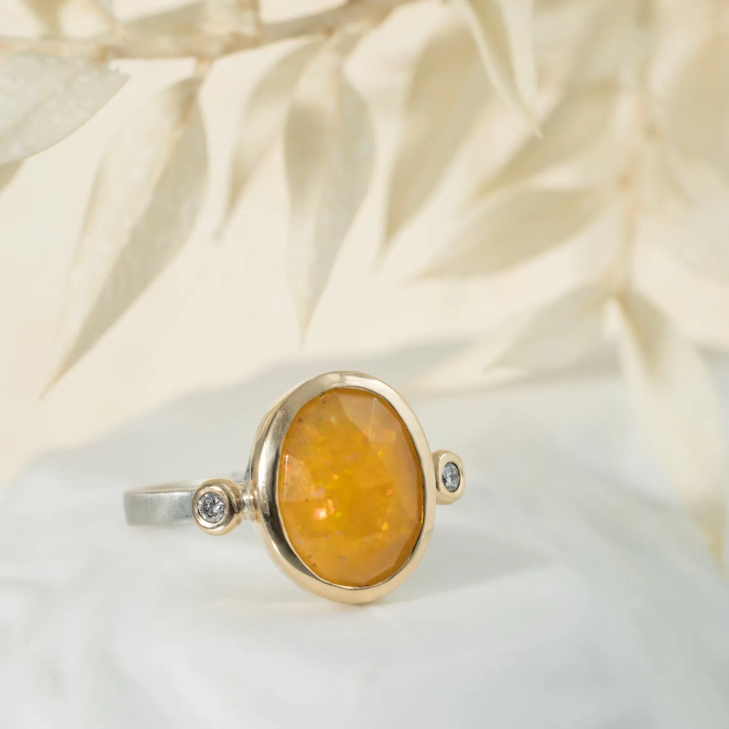 Hazel - welo opal ring