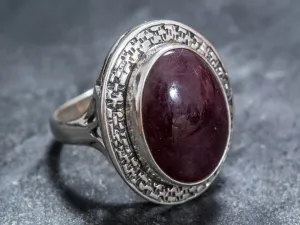 Huge Ruby Ring - Natural Ruby Ring - Statement Vintage Ring