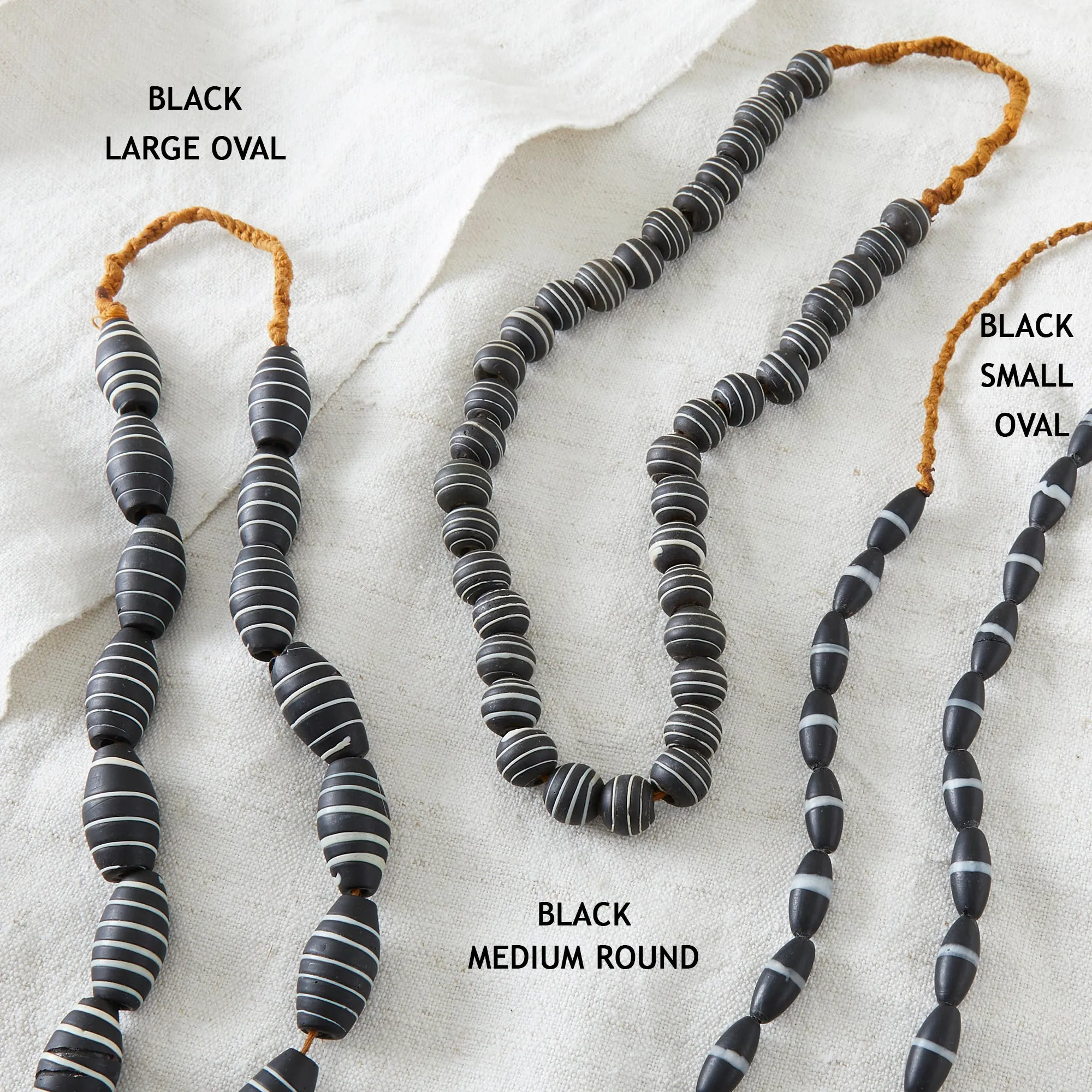 JANGALI MONOCHROME Recycled Glass Bead Jewellery (WS)