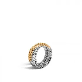 JOHN HARDY SILVER & GOLD CLASSIC CHAIN WOMEN'S OVERLAP RING