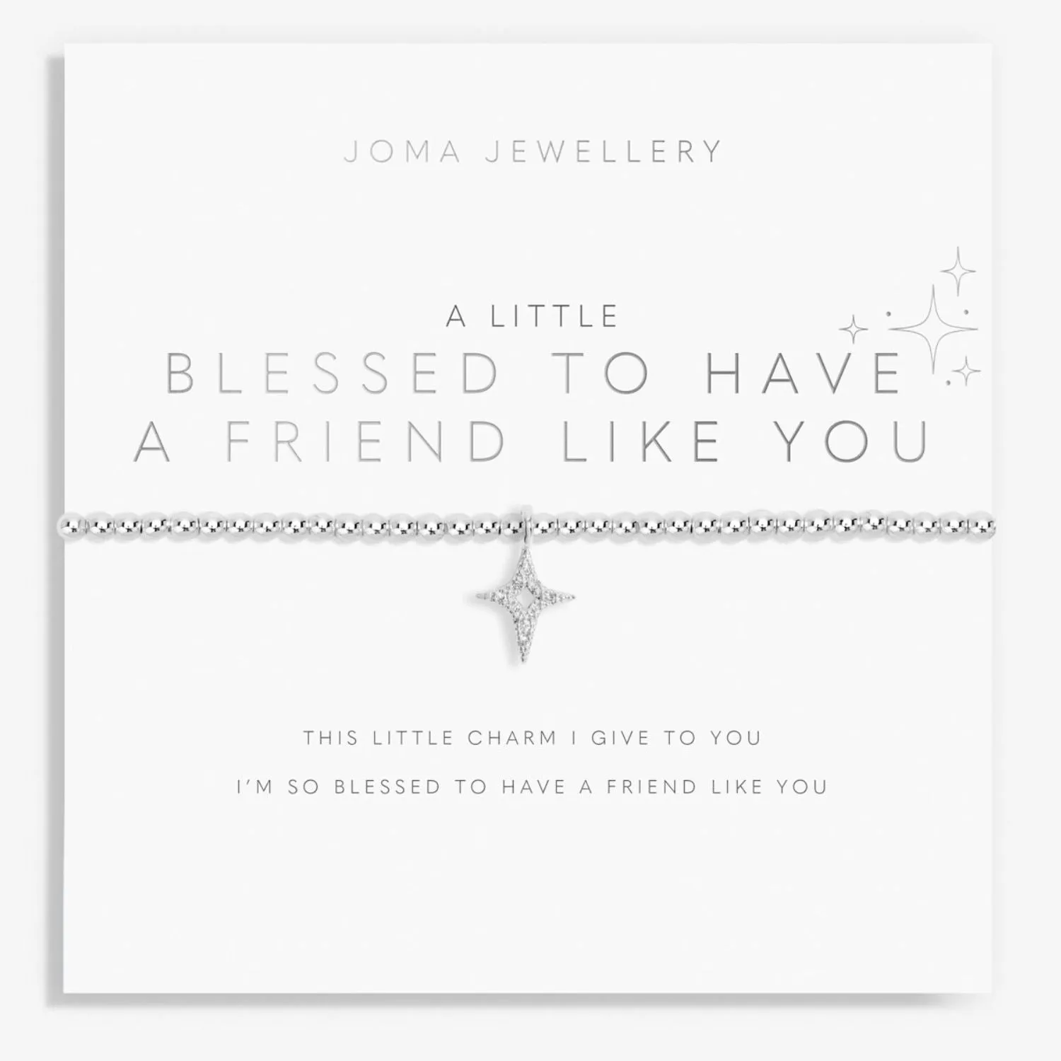 Joma Jewellery Silver A Little 'Blessed To Have A Friend Like You' Bracelet