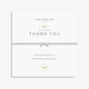 Joma Jewellery Silver A Little 'Thank You' Bow Bracelet