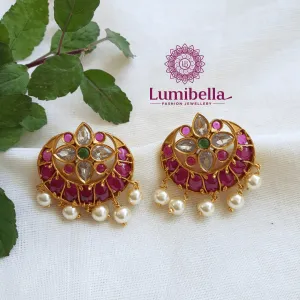 Kempu Studded Round Earrings