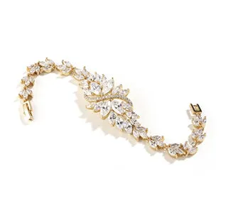 Marquis Cluster Gold Bridal Bracelet