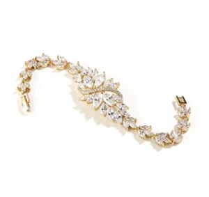 Marquis Cluster Gold Bridal Bracelet