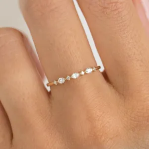 Marquise and Round Diamond Ring 14k Gold - Nova