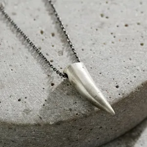 Men's Oxidised Silver Sharks Tooth Necklace