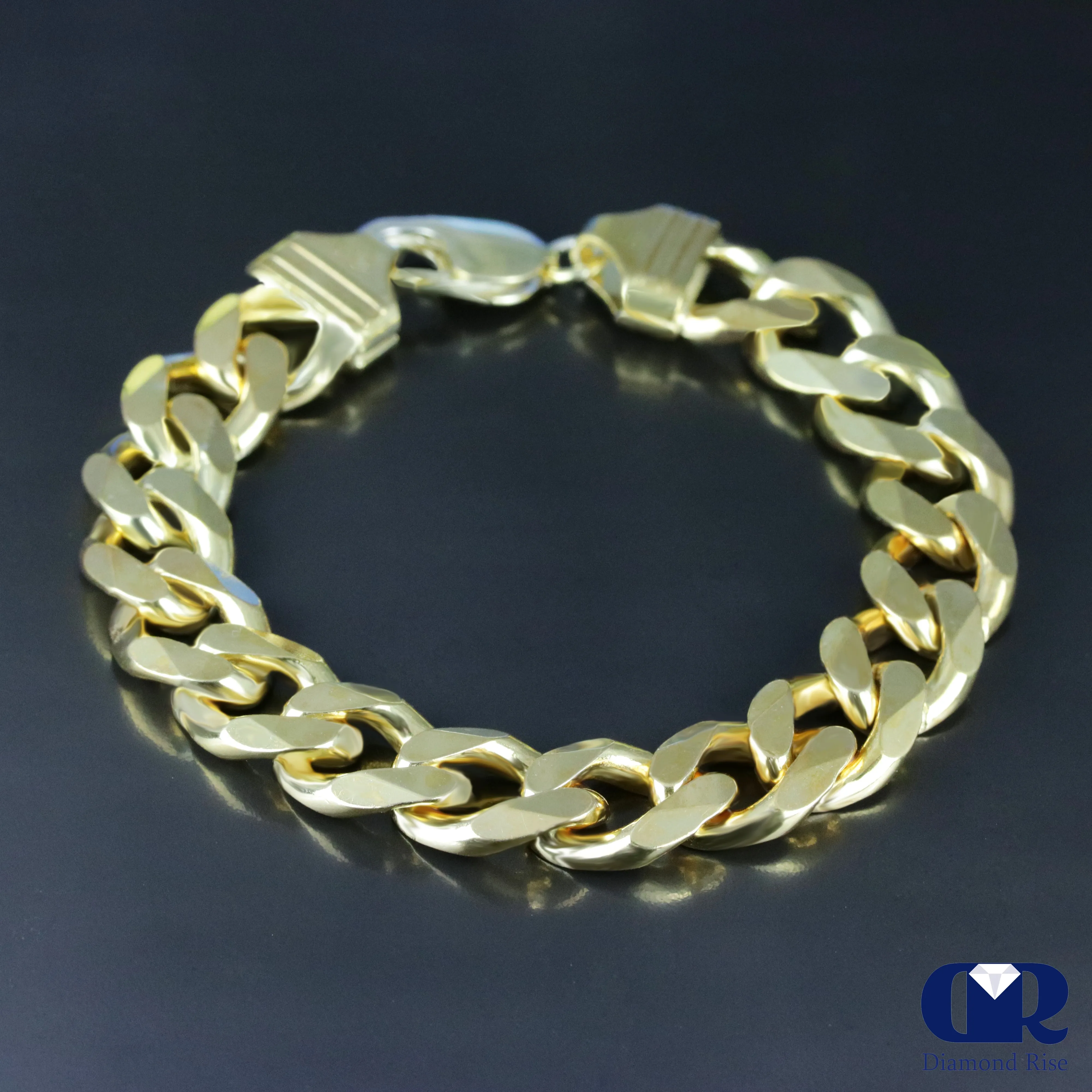 Men's Solid 14K Yellow Gold 12 mm Miami Cuban Chain Bracelet 8"