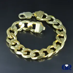 Men's Solid 14K Yellow Gold 12 mm Miami Cuban Chain Bracelet 8"