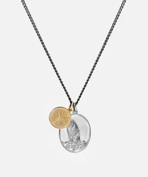 Miansai  Wolf Pendant Necklace in Sterling Silver/Gold