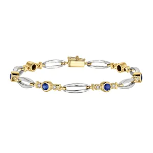 Modern Sapphire and Diamond Bracelet