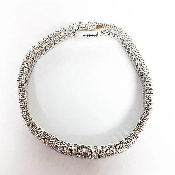 Multi-Colored Marquise Crystal and Sterling Silver Bracelet