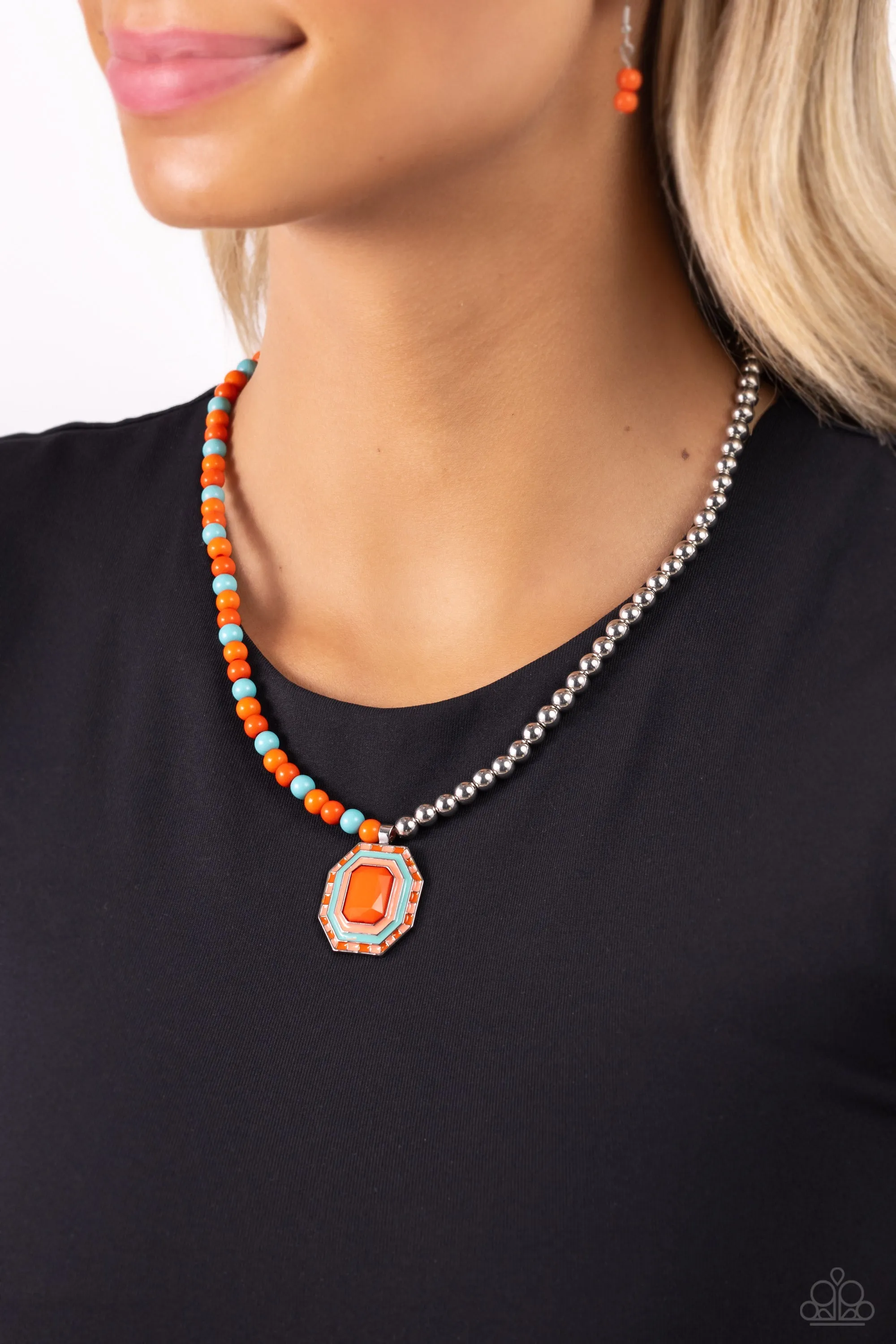 Necklaces Contrasting Candy - Orange N2248