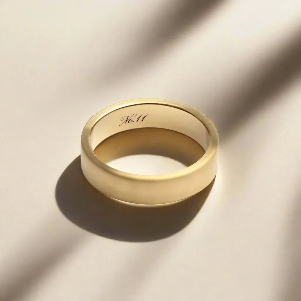 'No. 11' Solid Gold Band Ring