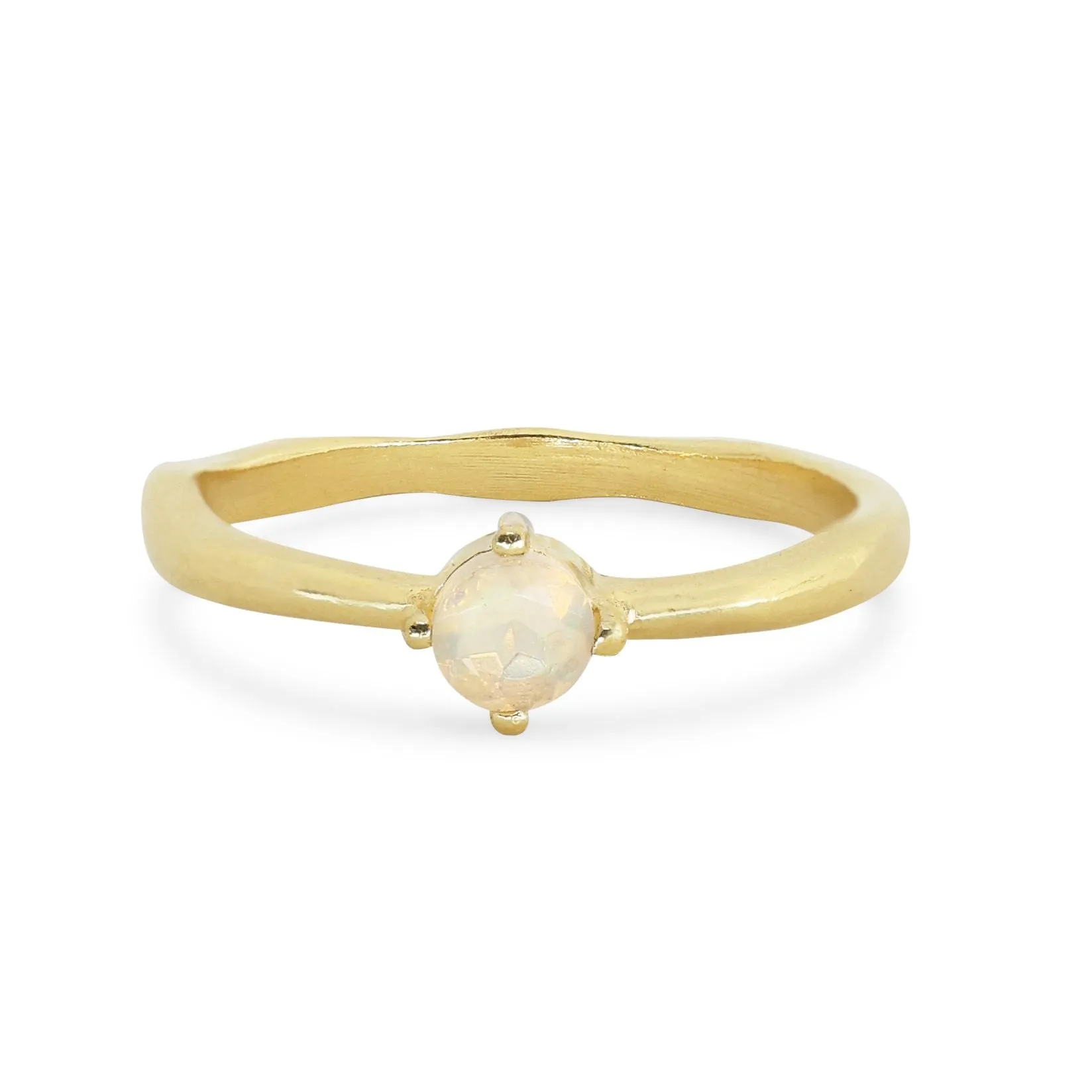 October Opal Gold Birthstone Ring