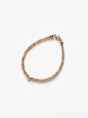 One Letter Blush Moonstone Bracelet