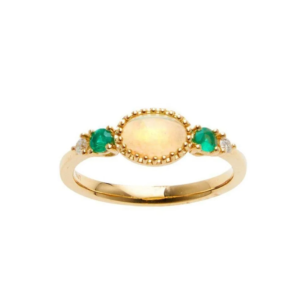 Opal and Emerald Ring