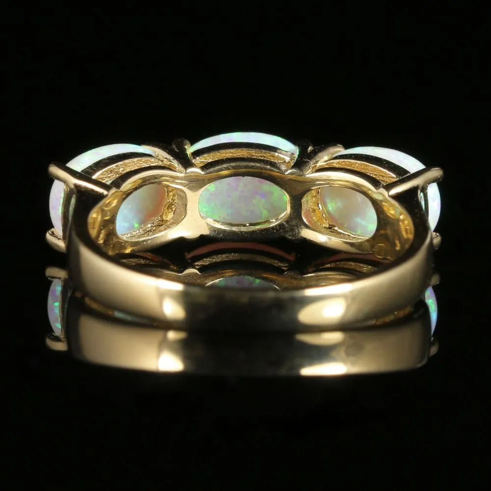 Opal Trilogy Ring 9Ct Yellow Gold 1.10Ct Opal