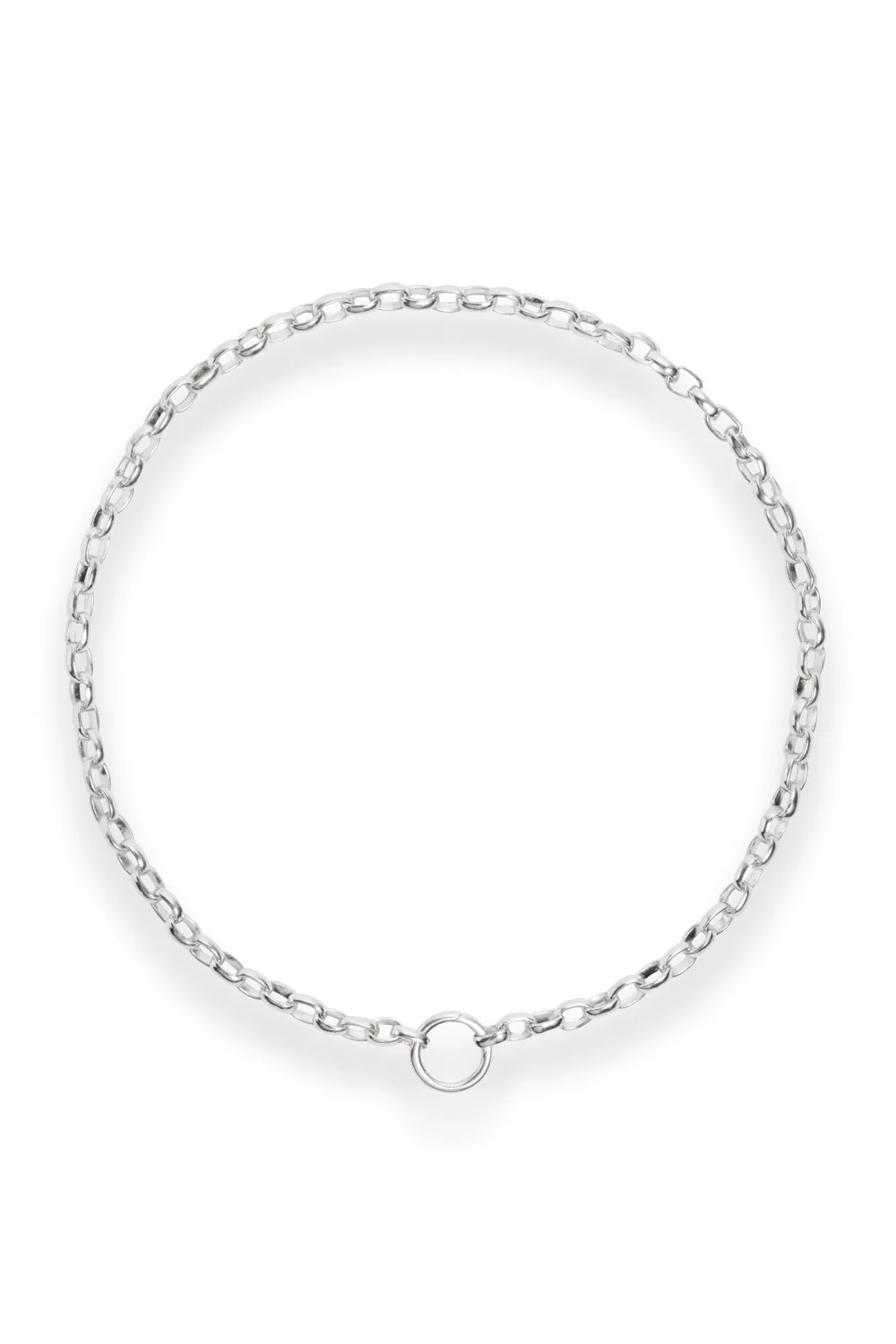 Oval Charm Loop Chain in Silver