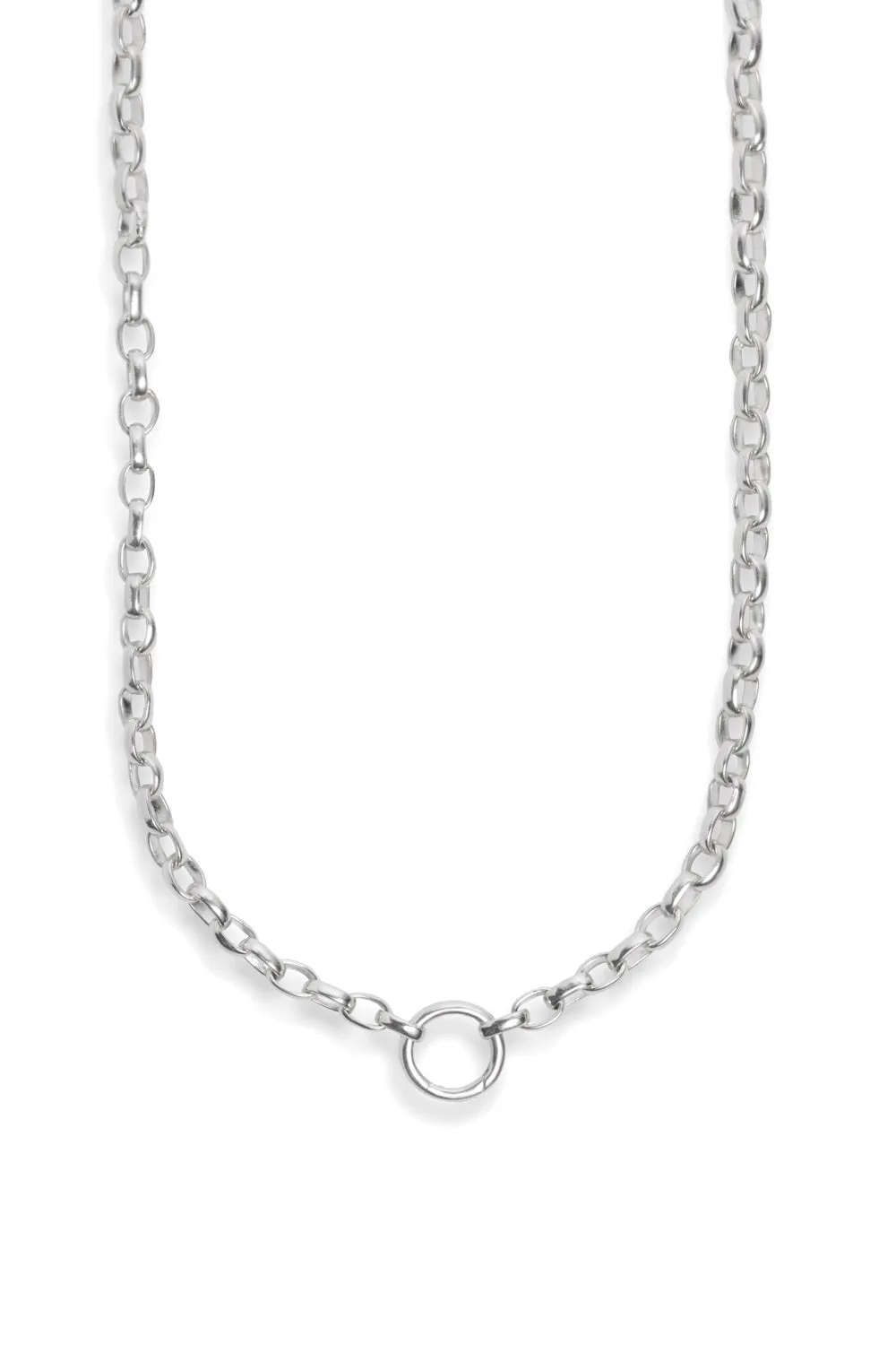 Oval Charm Loop Chain in Silver