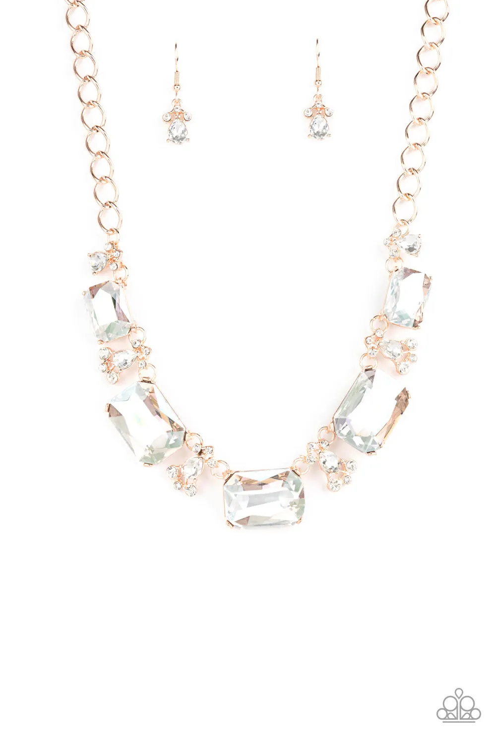 Paparazzi Flawlessly Famous - Multi - Rose Gold Necklace