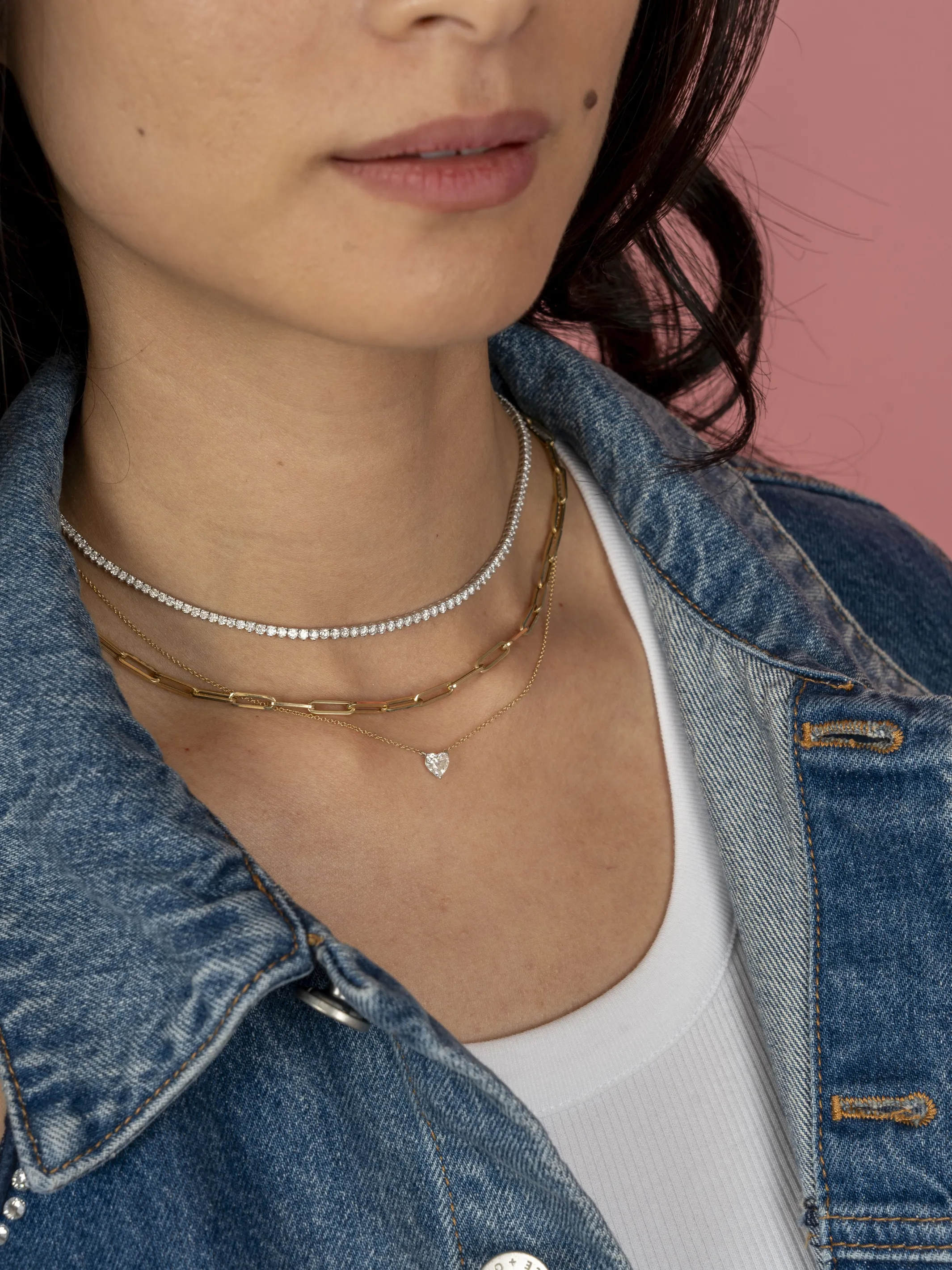 Paperclip 'M' Chain Necklace 14K