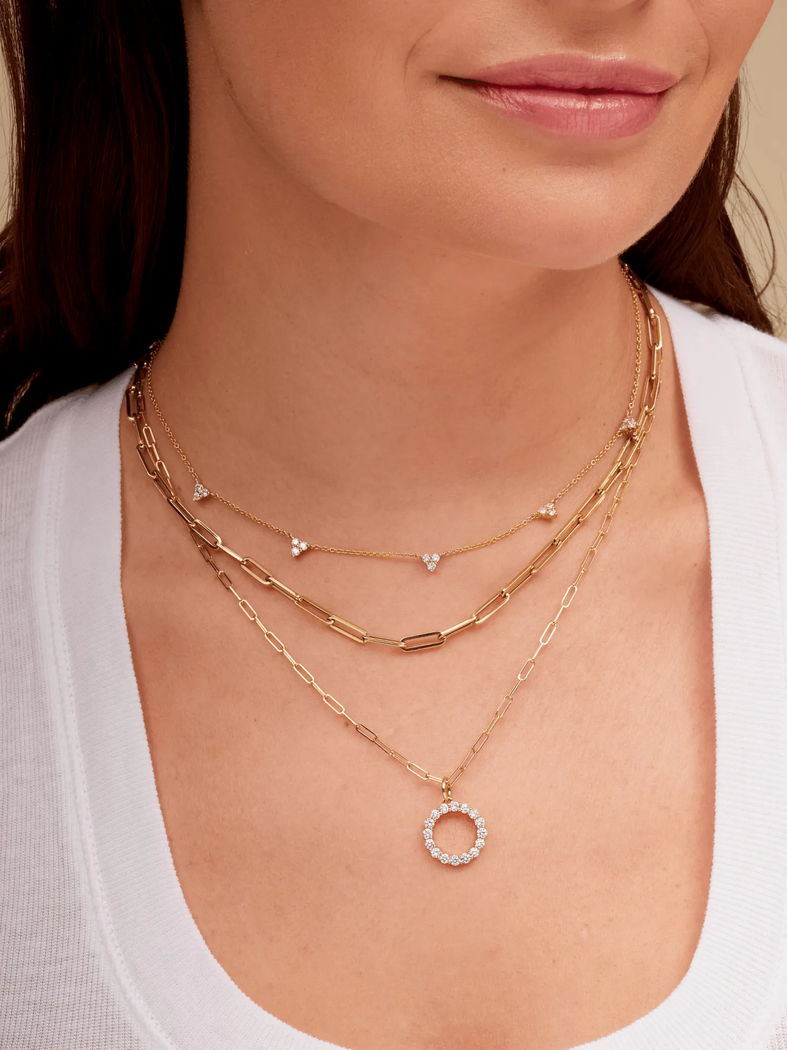 Paperclip 'M' Chain Necklace 14K