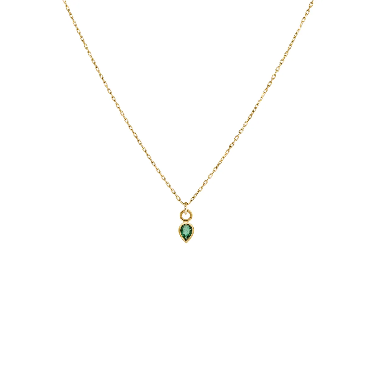 Pear Cut Emerald Pendant Necklace