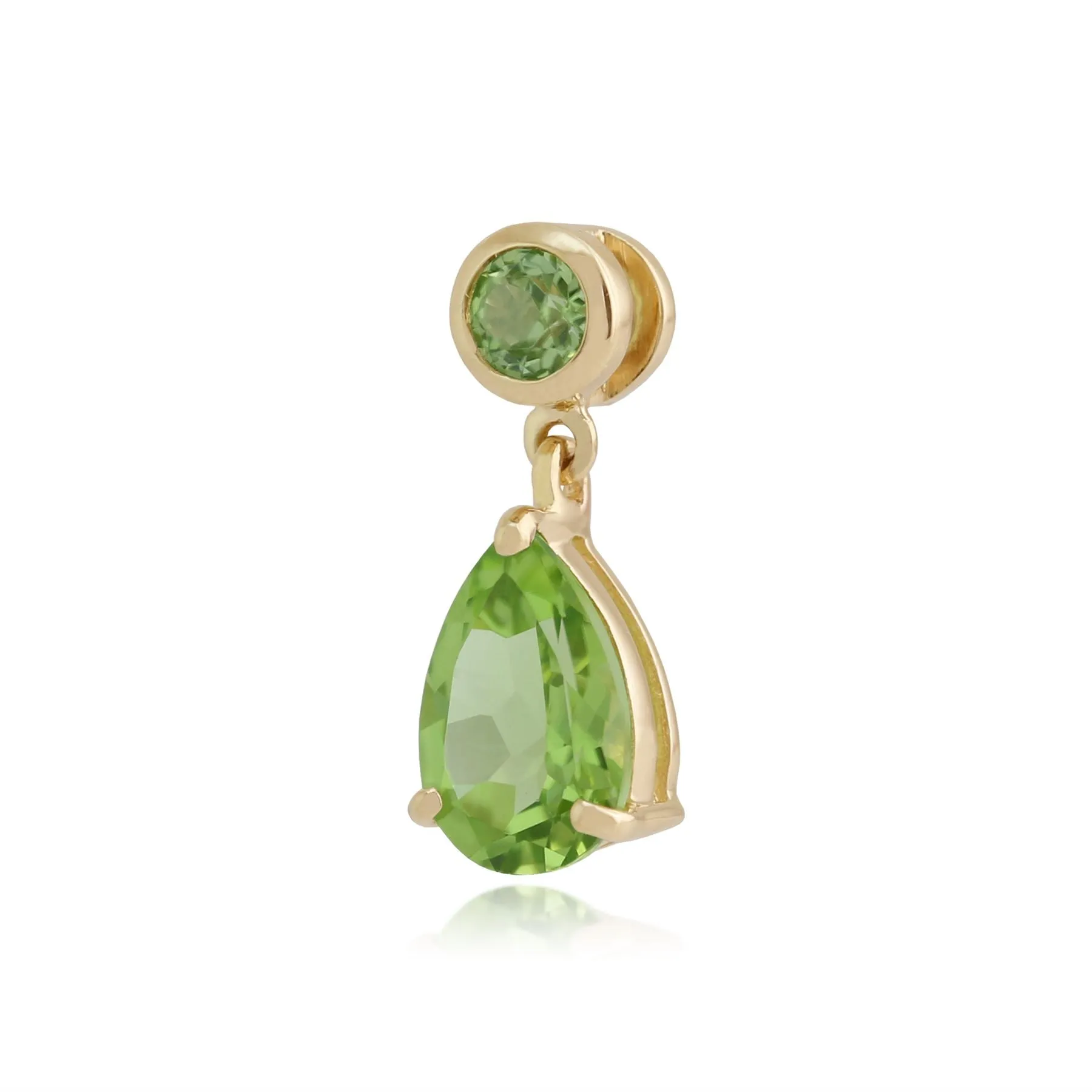 Peridot Tropfen Halskette in 9ct Gelb Gold