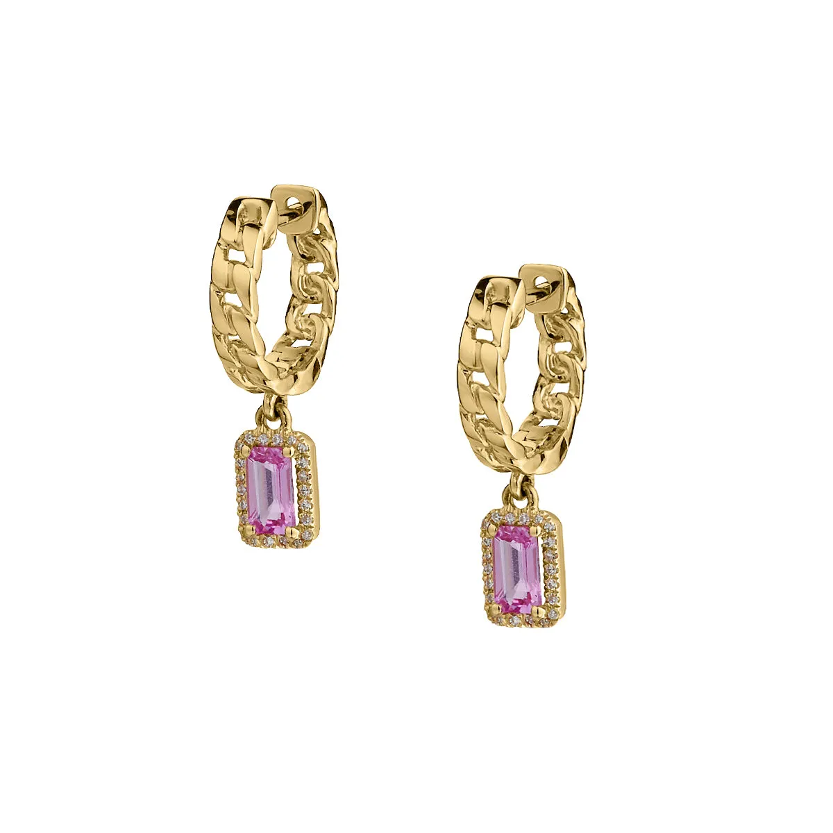 PINK SAPPHIRE & DIAMOND EARRINGS