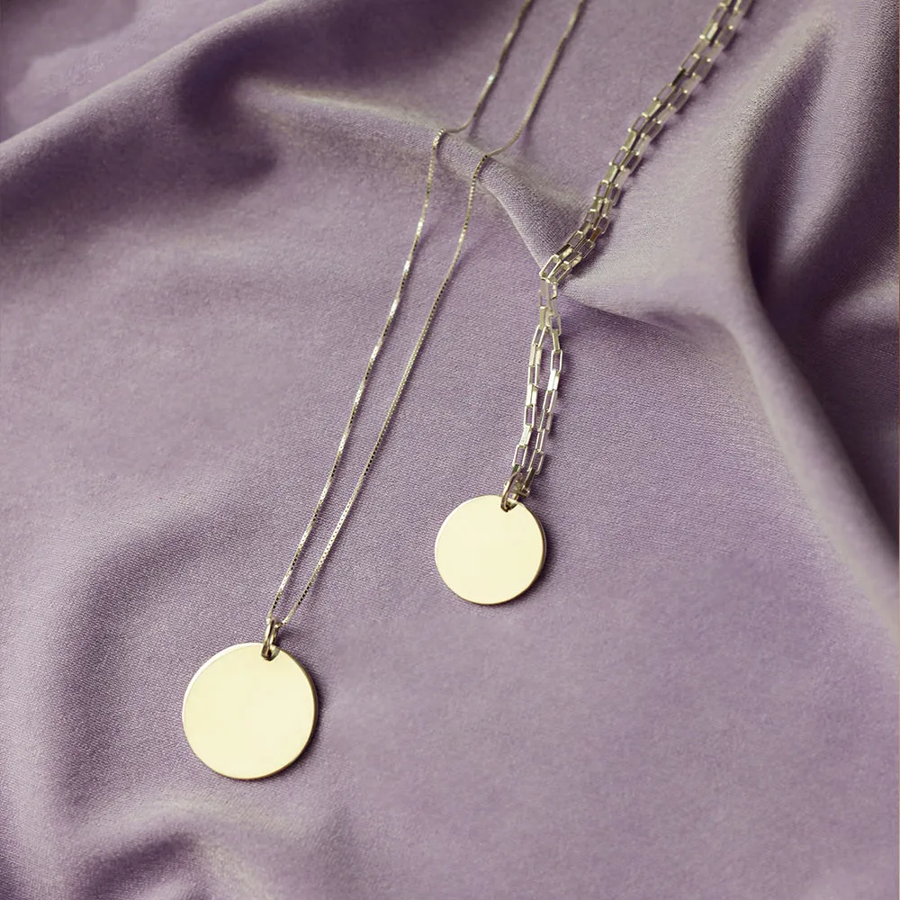 Plain Coin Large Silver Pendant