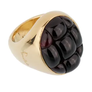 Pomellato 24 Carat Garnet Yellow Gold Cocktail Ring Sz 6.5