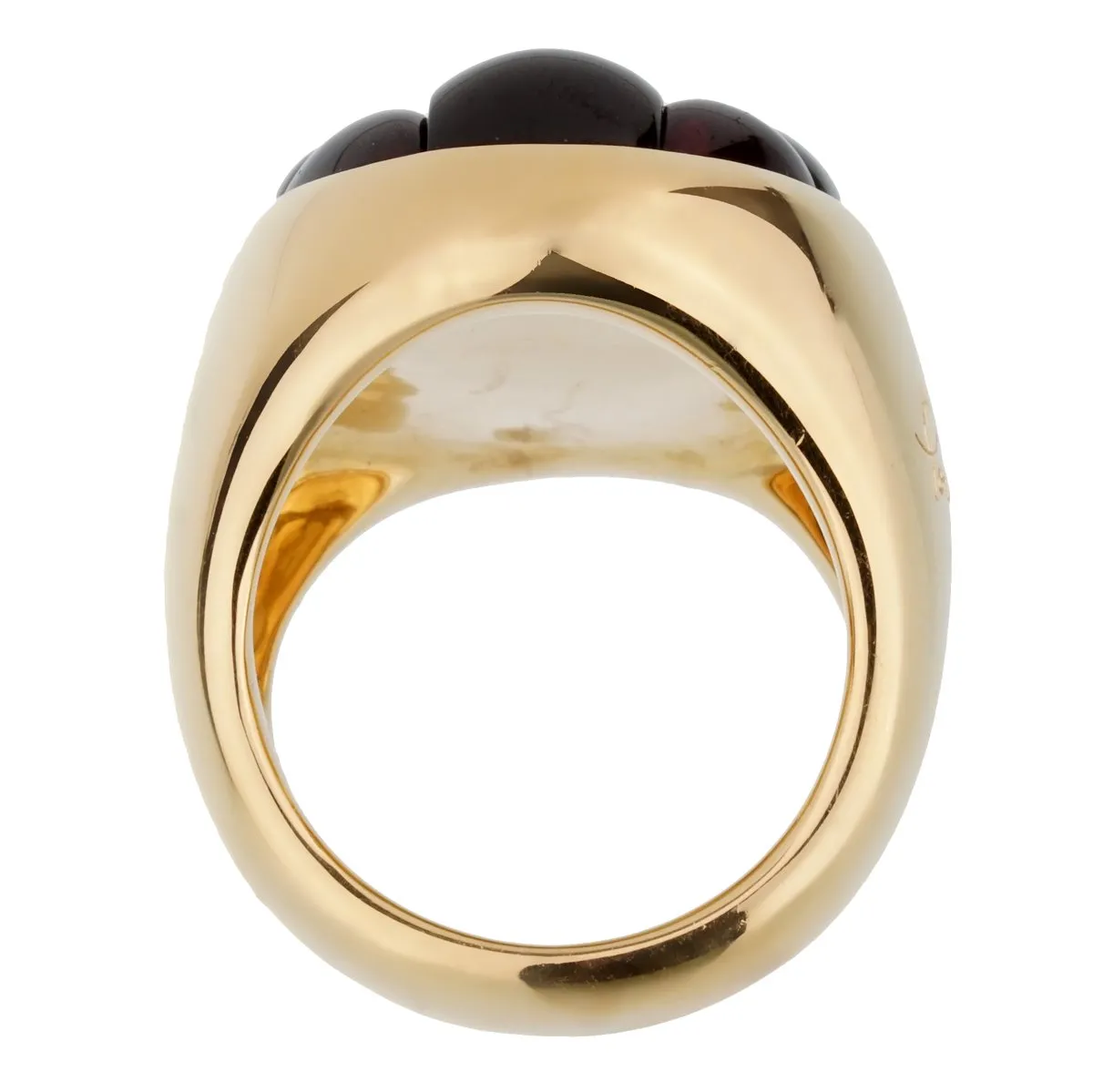 Pomellato 24 Carat Garnet Yellow Gold Cocktail Ring Sz 6.5