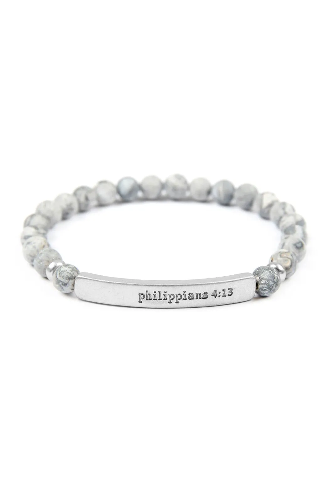 "Philippians 4:13" Natural Stone Stretch Bracelet