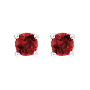 Ruby 14K White Gold 4mm Stud Earrings