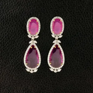 Ruby & Diamond Dangle Earrings