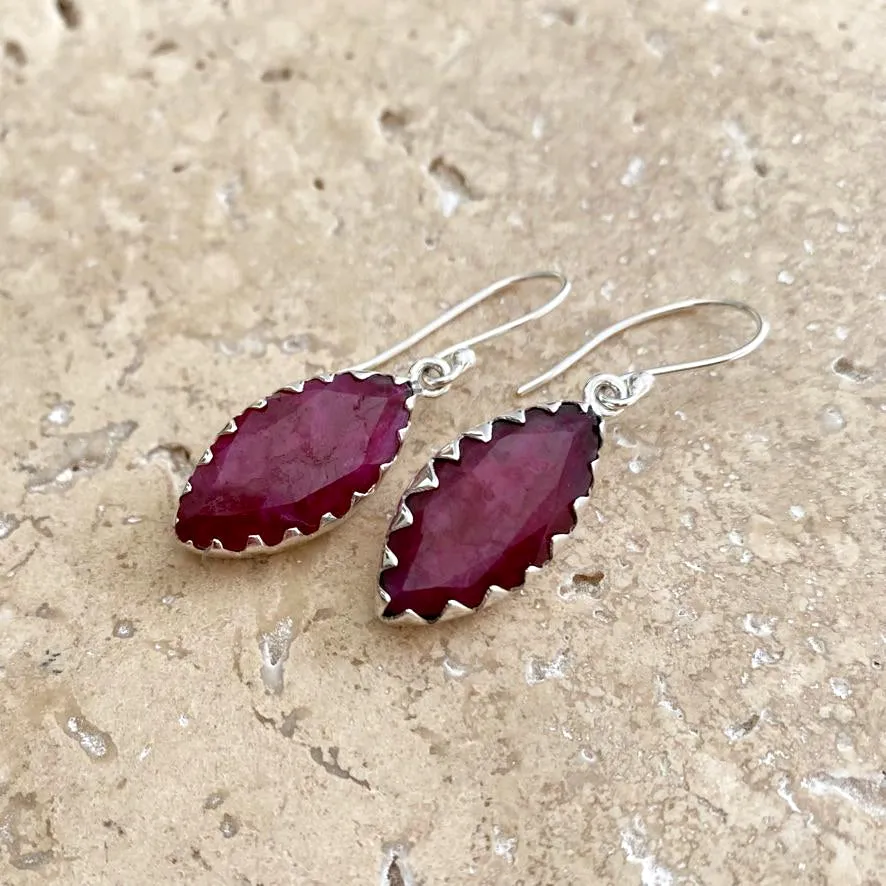 Ruby Quartz Earrings - Melita